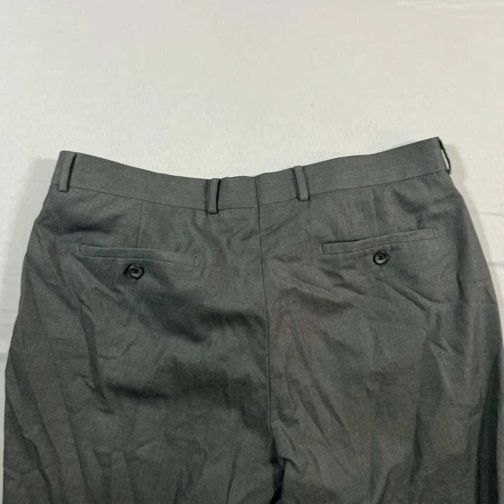 Kenneth Cole Reaction Dress Pants Mens 38x30 Gray Rayon Mid Rise Straight Leg